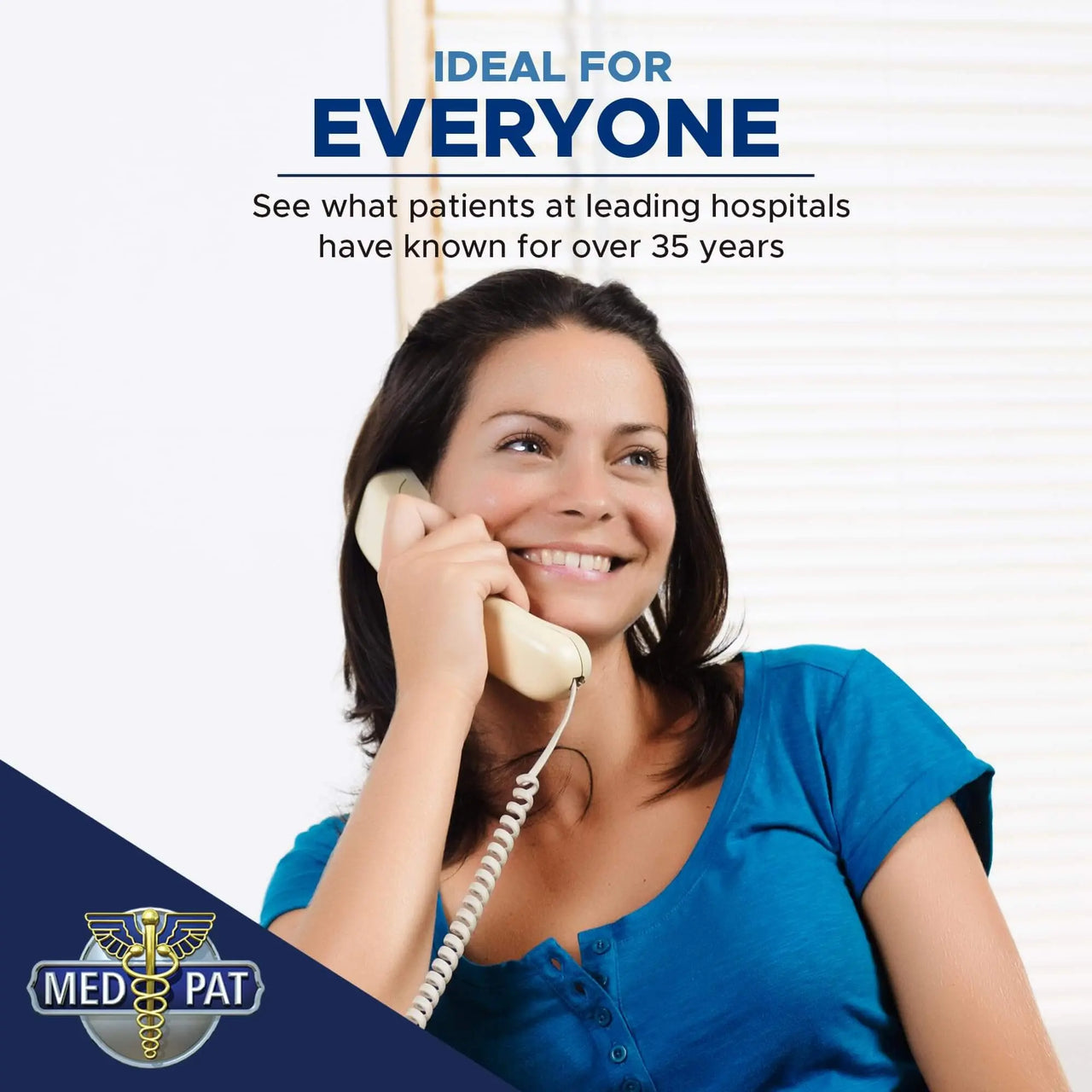 Med-Pat D2600C Retro Corded Desk Phone – Beige Analog Landline with Volume & Hearing Aid Support - MedPat Solutions