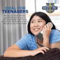 Med-Pat XL3060 Pewter Landline Phone – Volume Boost, Visual Ring Light, Hearing Aid Compatible - MedPat Solutions