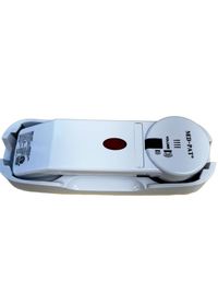 Med-Pat XL88Q Large Button Phone showing adjustable bedrail holder, designed for seniors and individuals with mobility challenges.