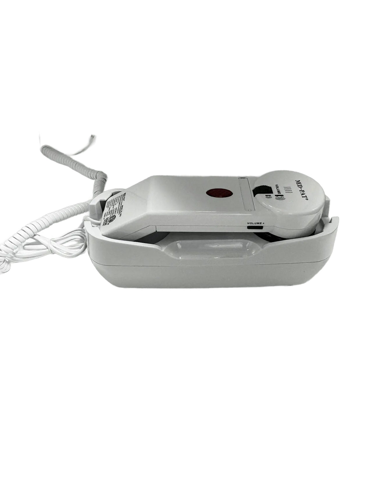 Med-Pat XL88Q large button phone model with adjustable bedrail holder, designed for seniors and accessibility.
