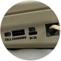 D520U Full-Featured Console Telephone with USB-A & USB-C Charging Ports Med-Pat