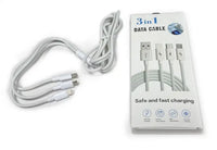 3-in-1 Braided USB Charging Cable | Lightning • Micro-USB • USB-C | Choose USB-A or USB-C Input MedPat Solutions