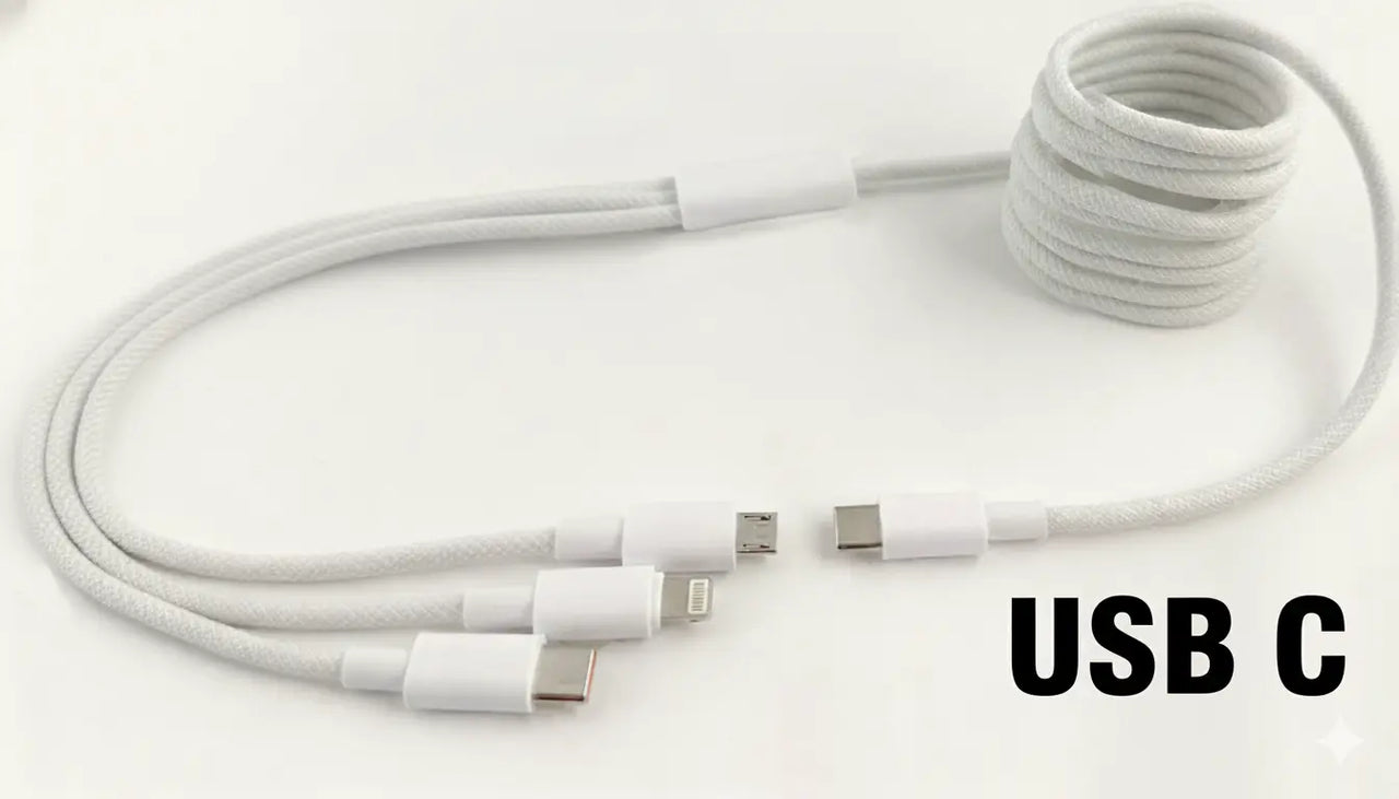 3-in-1 Braided USB Charging Cable | Lightning • Micro-USB • USB-C | Choose USB-A or USB-C Input MedPat Solutions
