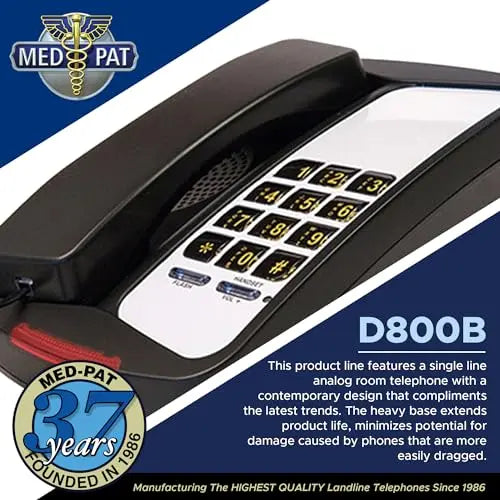 Med-Pat D800 Single Line Analog Desk Set Telephone - MedPat Solutions