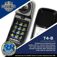 Med-Pat T-4 Trimline Telephone | Corded, Wall Mountable, Hearing Aid Compatible | Senior & Healthcare Phone - MedPat Solutions