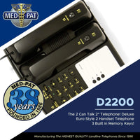 Med-Pat D2200  “2 Can Talk 2” Telephone | Dual Handset Landline Phone with Memory Keys & Enhanced Volume - MedPat Solutions