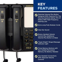 Med-Pat D2200  “2 Can Talk 2” Telephone | Dual Handset Landline Phone with Memory Keys & Enhanced Volume - MedPat Solutions