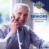 Med-Pat T1C Sleek Trimline Corded Telephone – Dove Gray | Wall-Mountable, Hearing Aid Compatible, Ring/In-Use Light - MedPat Solutions