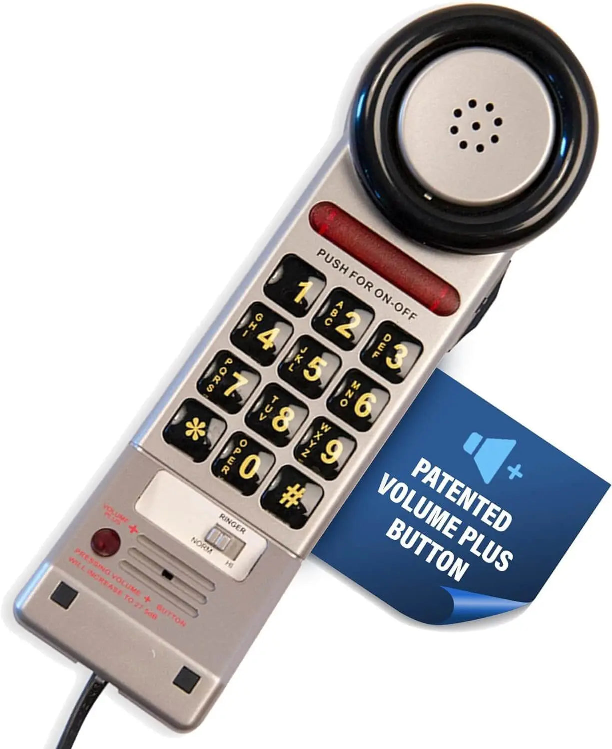 Med-Pat XL3060 Pewter Landline Phone – Volume Boost, Visual Ring