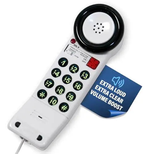 Visual Ringer Phone Med-Pat XL88Q Extra-Loud One-Piece Phone – Hearing Aid Compatible ...