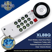 Med-Pat XL88Q One-Piece Phone – Extra-Loud Volume, Visual Ring, Water-Resistant, Hearing Aid Compatible - MedPat Solutions
