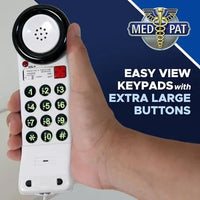 Med-Pat XL88Q One-Piece Phone – Extra-Loud Volume, Visual Ring, Water-Resistant, Hearing Aid Compatible - MedPat Solutions