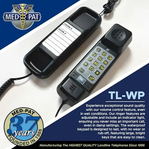 Med-Pat TL-WP Waterproof Trimline Phone – Perfect for Bathrooms, Kitchens, Outdoors - MedPat Solutions