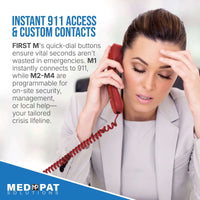 FIRST M by TAFEA Emergency Phone | One-Button 911 Dialer, Programmable M2–M4, Hands-Free Listening, Loud Ringer – Ideal for Homes, Gyms, Hospitals, Hotels & Public Spaces - MedPat Solutions
