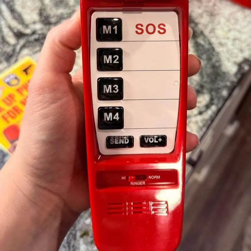 FIRST M by TAFEA Emergency Phone | One-Button 911 Dialer, Programmable M2–M4, Hands-Free Listening, Loud Ringer – Ideal for Homes, Gyms, Hospitals, Hotels & Public Spaces - MedPat Solutions