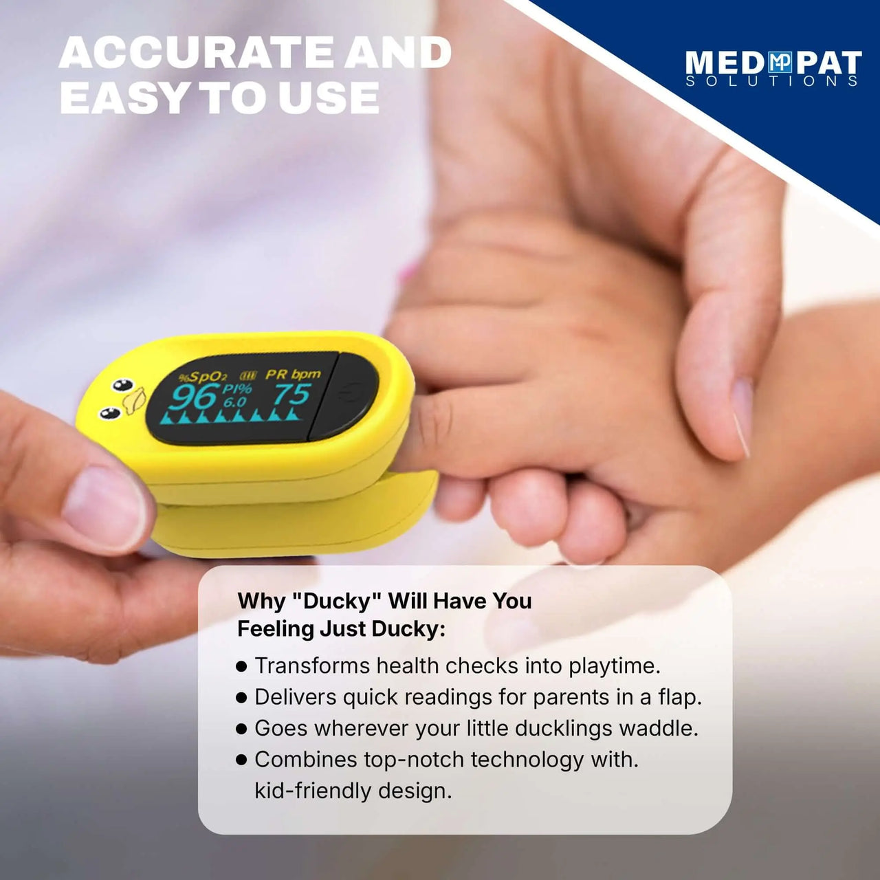 Kid-Friendly Pulse Oximeter – Med-Pat “Ducky” PXC-1 | FDA Approved & FSA/HSA Eligible - MedPat Solutions