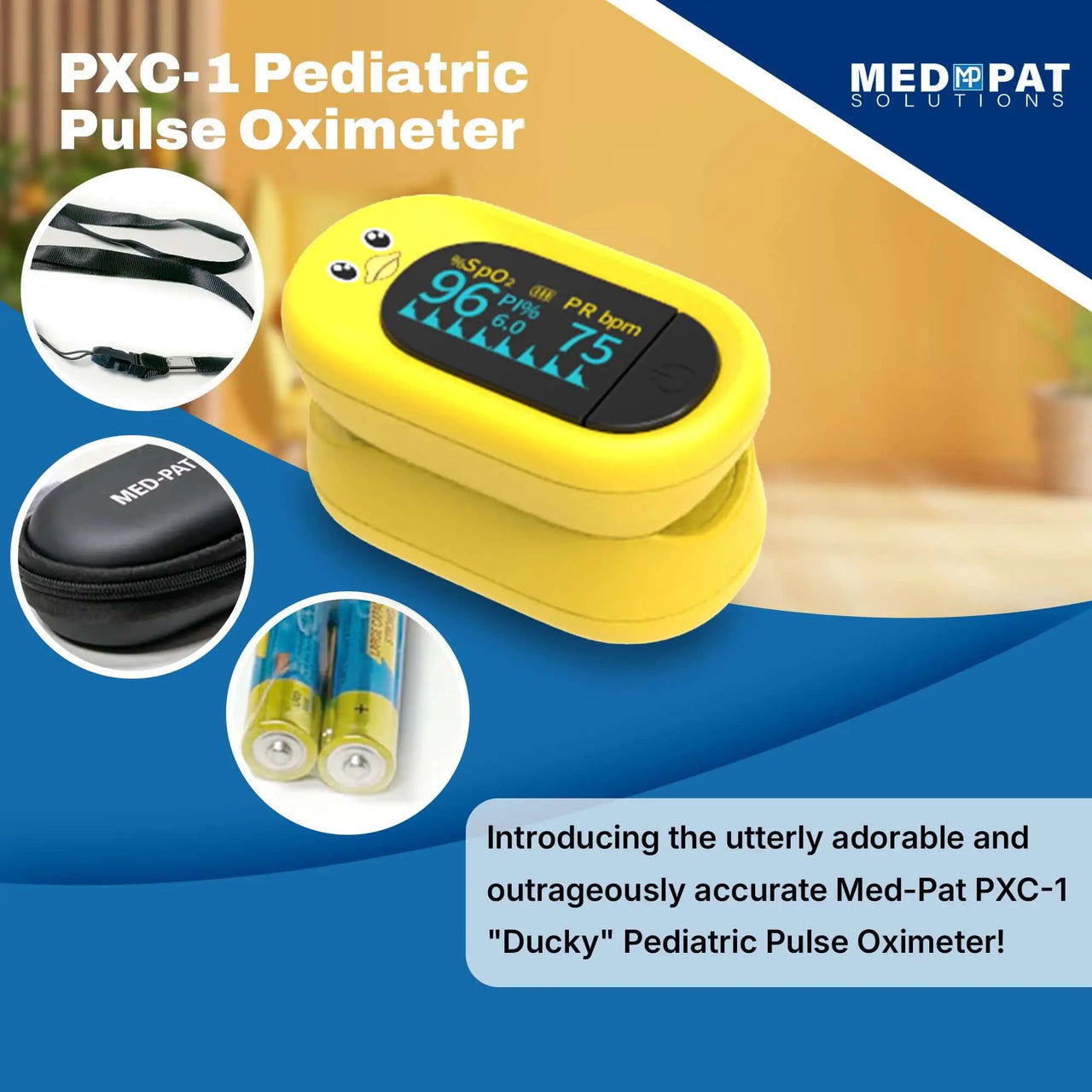 Kid-Friendly Pulse Oximeter – Med-Pat “Ducky” PXC-1 | FDA Approved & FSA/HSA Eligible - MedPat Solutions